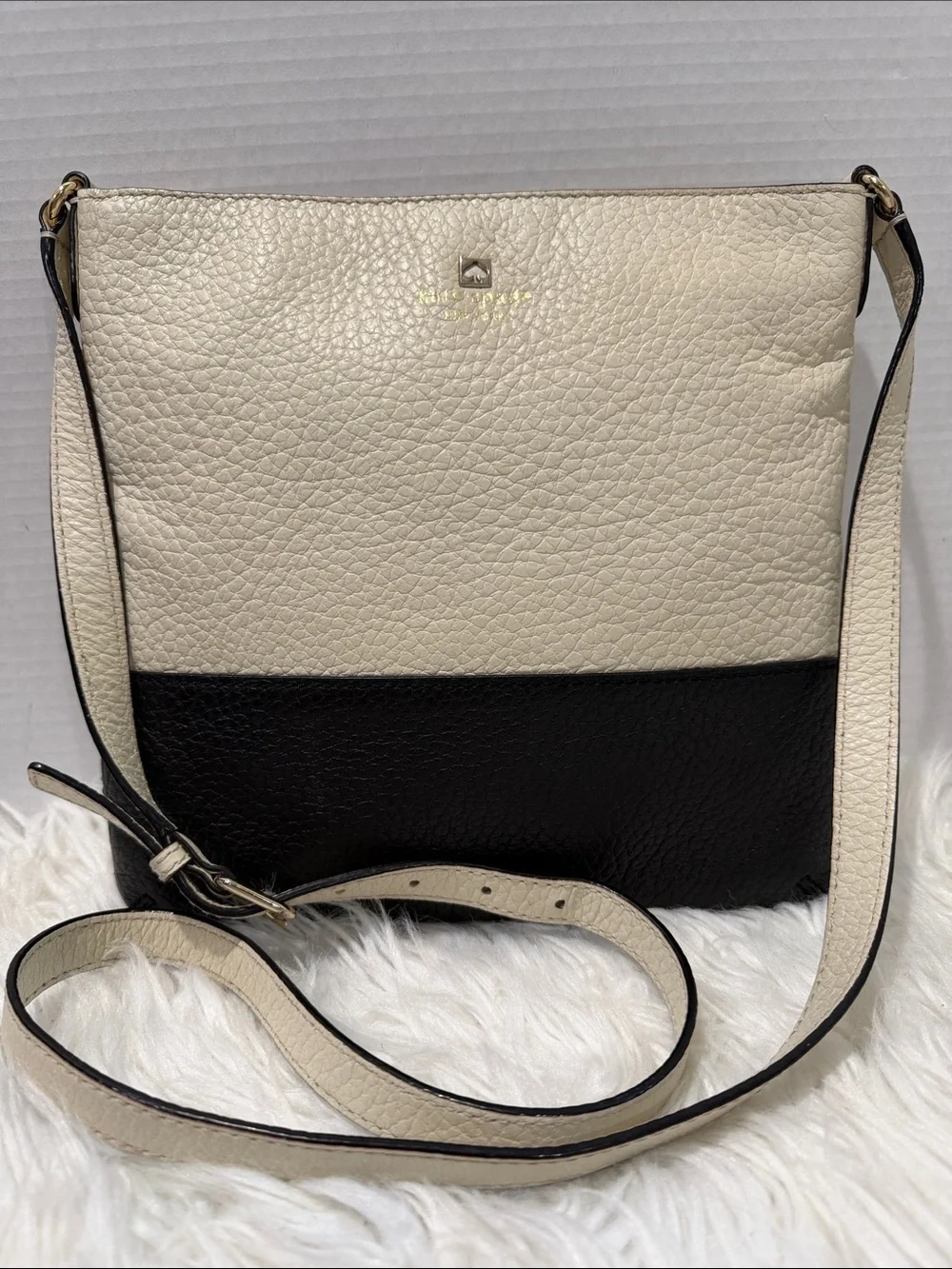 kate spade Southport Avenue Cora Crossbody Bag Colorblock Black Ivory
